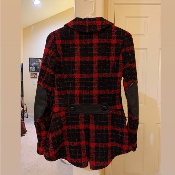 New Red-Checkered Miss Me Blazer Jacket - Picture 2 of 3
